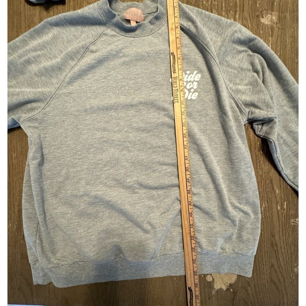 Show Me Your Mumu Ride or Die Gray Graphic Sweatshirt Short set Oversized Small - Picture 7 of 16